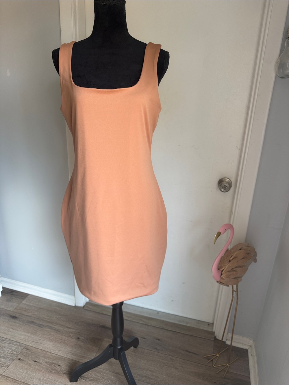 Derek Heart Sleeveless Peach Bodycon Dress